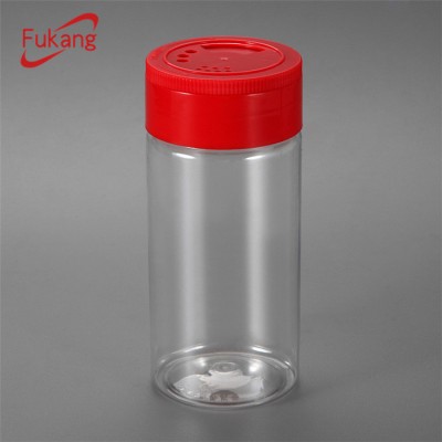 Clear PET Plastic Spice Jar Pepper Container With Flip Cap